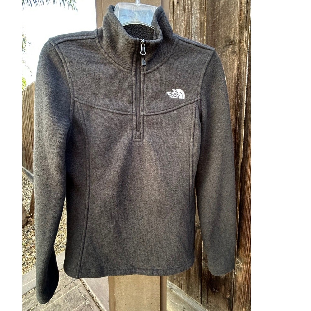The North Face Womens Small Gray 1/4 Zip Fleece Pullover Jacket Sweater S